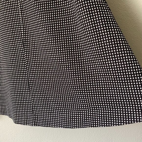 VTG Russ Togs Black & White Windowpane A-Line Midi Knit Skirt Women's XS/S - Picture 6 of 12